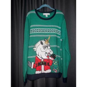 Ugly Christmas Sweater Xmas Size XL Unicorn